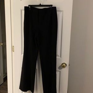 Black Flare Leg Pant w/ Button Hem